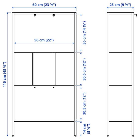 GIÁ KỆ ĐA NĂNG BAGGEBO IKEA - TRẮNG 60x25x116 cm