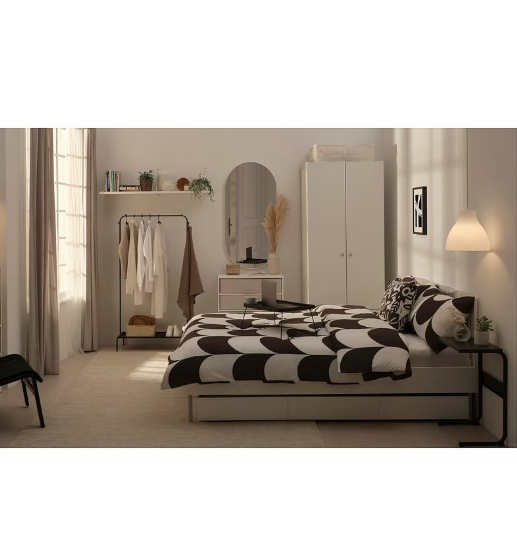 BÀN PHỤ BRUKSVARA IKEA - ĐEN 42x30 cm