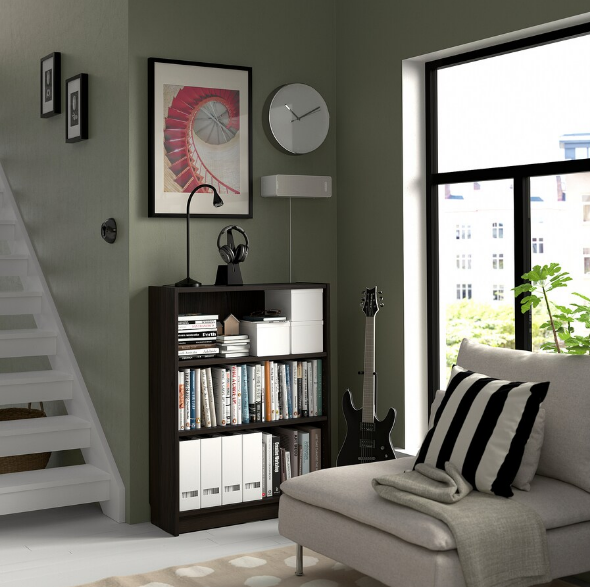 GIÁ SÁCH BILLY THẤP - NÂU SẪM 80x28x106 cm