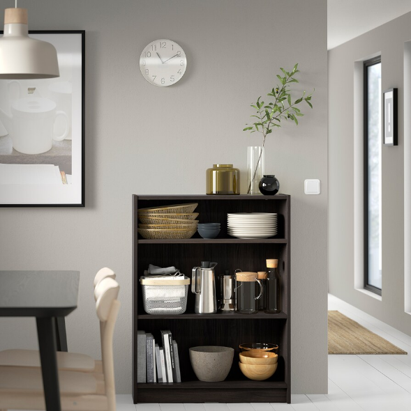 GIÁ SÁCH BILLY THẤP - NÂU SẪM 80x28x106 cm