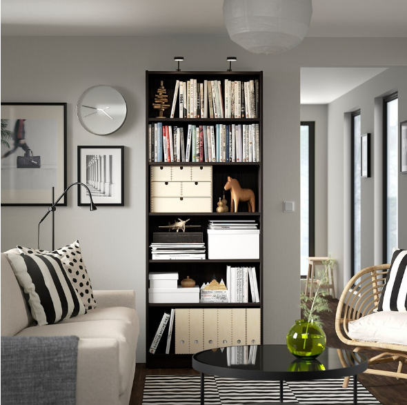 GIÁ SÁCH BILLY IKEA - NÂU SẪM 80x28x202 cm