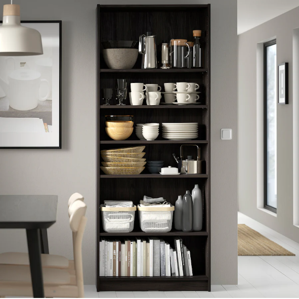 GIÁ SÁCH BILLY IKEA - NÂU SẪM 80x28x202 cm