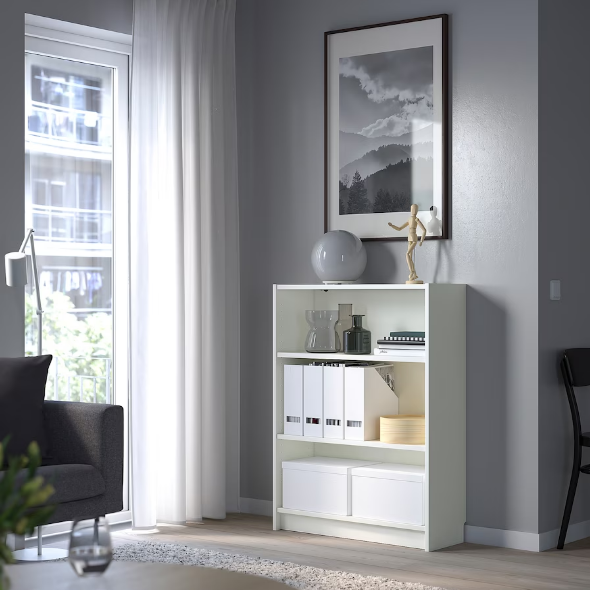 GIÁ SÁCH BILLY IKEA THẤP - TRẮNG 80x28x106 cm