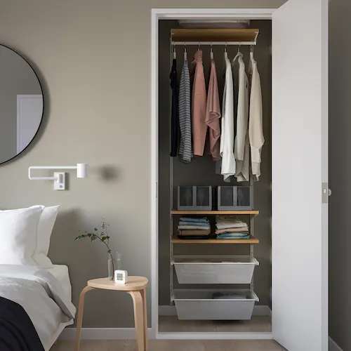 GIÁ TREO TỦ QUẦN ÁO BOAXEL IKEA - TRẮNG / SỒI 62x40x201 cm