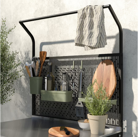 GIÁ TREO BỒN RỬA NGOÀI TRỜI GRILLSKÄR IKEA - ĐEN 86x87 cm