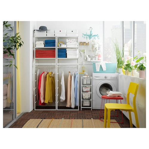 GIÁ TREO TỦ QUẦN ÁO JONAXEL IKEA - TRẮNG 99x51x173 cm