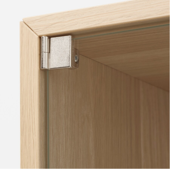 GIÁ VUÔNG TREO TƯỜNG CÓ CỬA KÍNH EKET IKEA - MÀU SỒI 35x25x35 cm