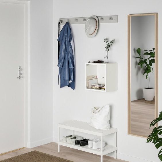 GIÁ VUÔNG TREO TƯỜNG CÓ CỬA KÍNH EKET IKEA - TRẮNG 35x25x35 cm