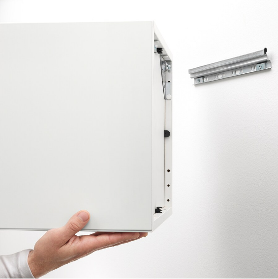 GIÁ VUÔNG TREO TƯỜNG CÓ CỬA KÍNH EKET IKEA - TRẮNG 35x25x35 cm