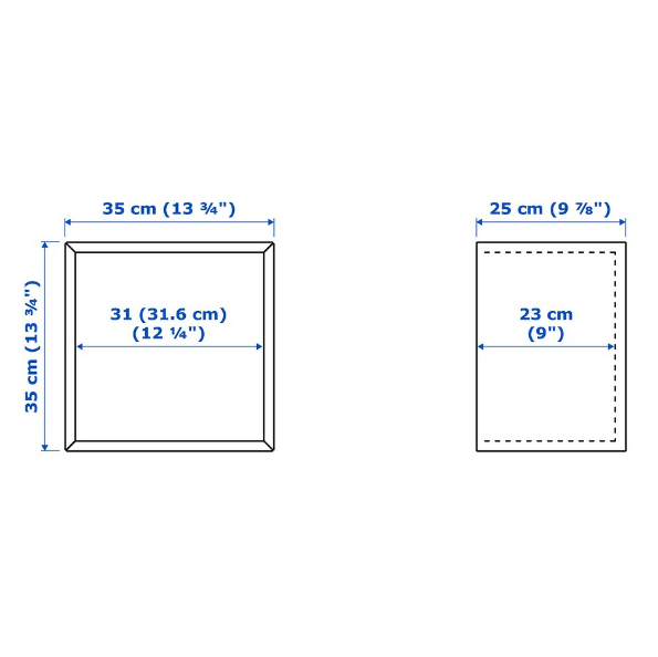GIÁ VUÔNG TREO TƯỜNG CÓ CỬA KÍNH EKET IKEA - XÁM NHẠT 35x25x35 cm
