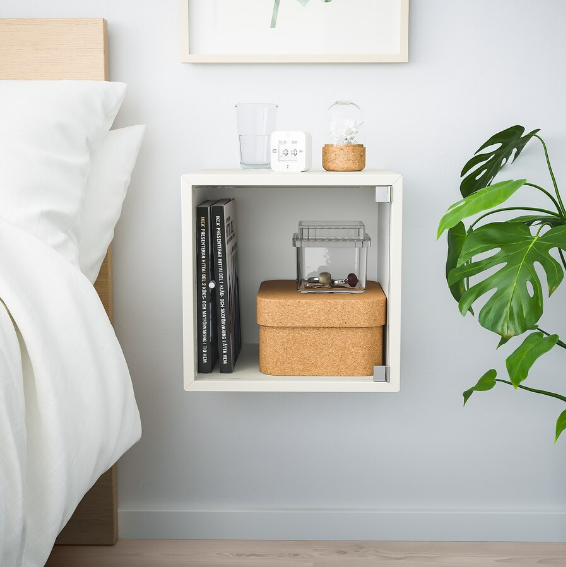 GIÁ VUÔNG TREO TƯỜNG CÓ CỬA KÍNH EKET IKEA - TRẮNG 35x35x35 cm
