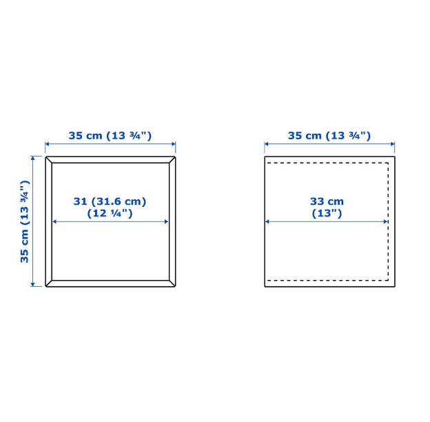 GIÁ VUÔNG TREO TƯỜNG CÓ CỬA KÍNH EKET IKEA - MÀU SỒI 35x35x35 cm