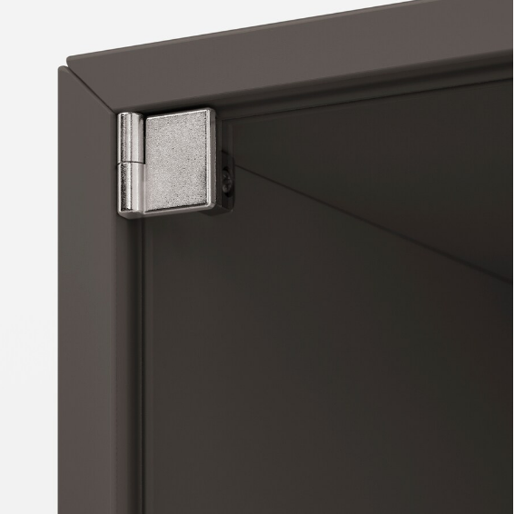 GIÁ VUÔNG TREO TƯỜNG CÓ CỬA KÍNH EKET IKEA - XÁM ĐEN 35x35x35 cm