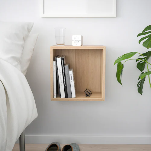 GIÁ VUÔNG TREO TƯỜNG EKET IKEA - GỖ SỒI 35x25x35 cm