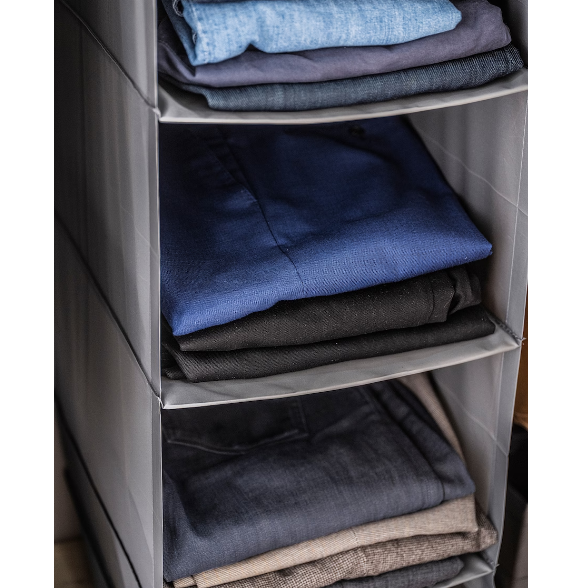TỦ VẢI ĐỰNG QUẦN ÁO 6 NGĂN IKEA SKUBB IKEA XÁM ĐEN 35x45x125 cm
