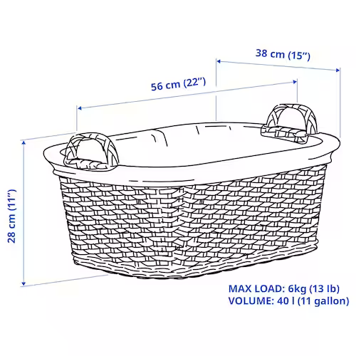 GIỎ ĐỰNG ĐỒ GIẶT TOLKNING IKEA 40L