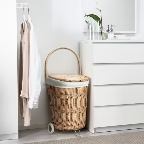 GIỎ ĐỰNG ĐỒ GIẶT CÓ BÁNH XE TOLKNING IKEA 31L