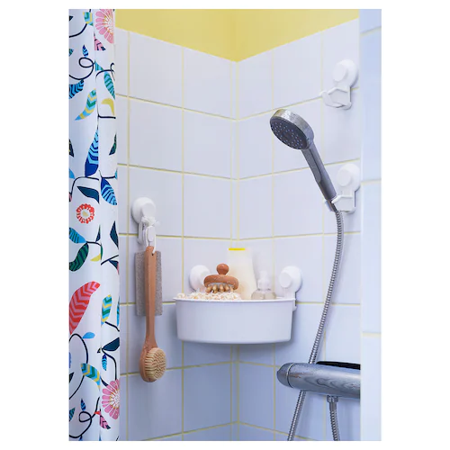 GIỎ GÓC HÚT CHÂN KHÔNG NHÀ TẮM TISKEN IKEA - TRẮNG