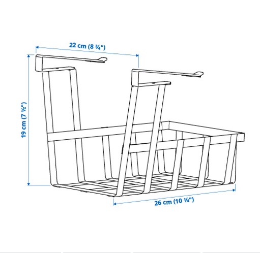GIỎ KẸP TỦ BẾP PÅLYCKE IKEA - TRẮNG 22x26x19 cm