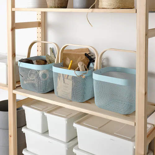 GIỎ LƯỚI RISATORP IKEA - XANH 25x26x18 cm