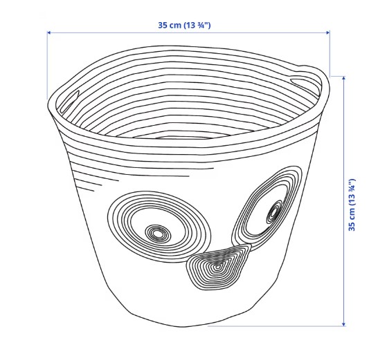 GIỎ LƯU TRỮ ĐA NĂNG UPPSTÅ IKEA - XANH 35 cm