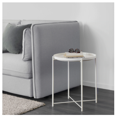 BÀN TRÀ COFFE GLADOM IKEA - TRẮNG 45x53 cm