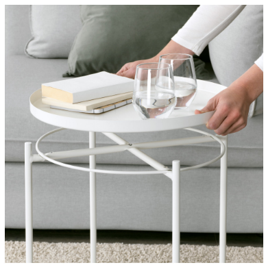 BÀN TRÀ COFFE GLADOM IKEA - TRẮNG 45x53 cm
