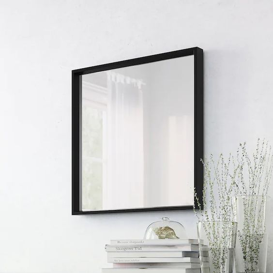 GƯƠNG PHÒNG TẮM NISSEDAL IKEA - ĐEN 65x65 cm