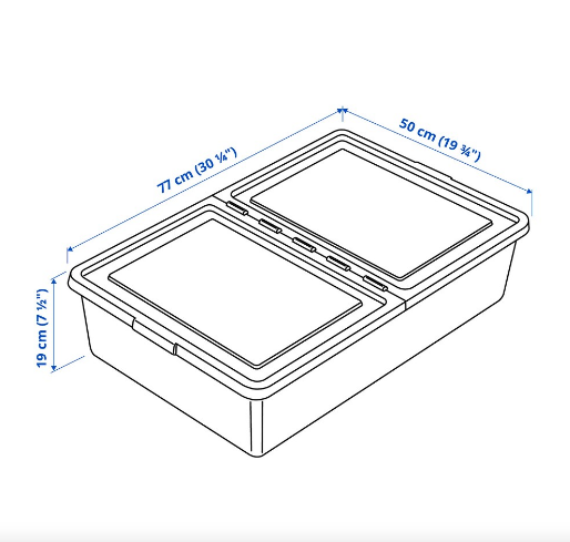 HỘP NHỰA CÓ NẮP SOCKERBIT IKEA - TRẮNG 50x77x19 cm