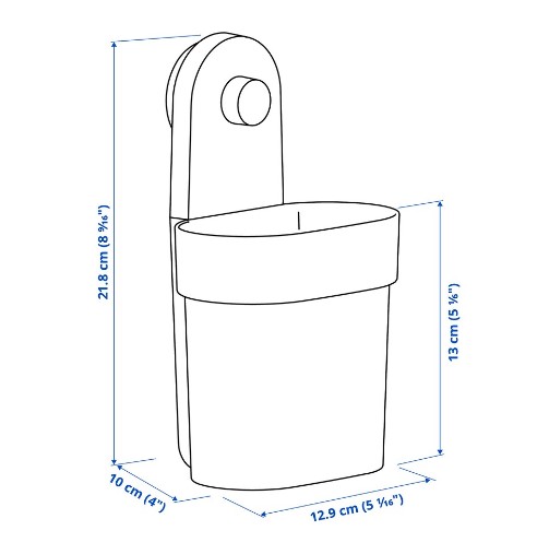 HỘP ĐỰNG CÓ CỐC HÚT ÖBONÄS IKEA - XANH XÁM