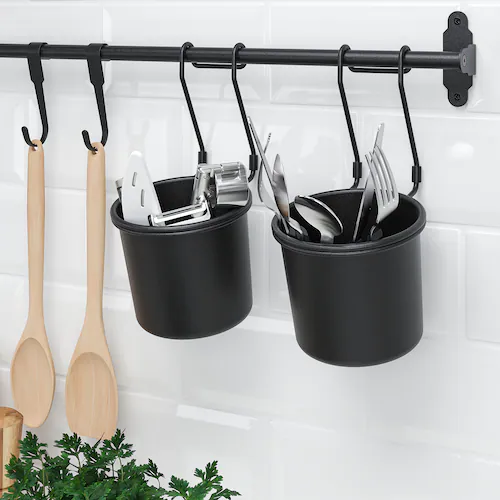 HỘP ĐỰNG HULTARP IKEA - ĐEN 14x16 cm