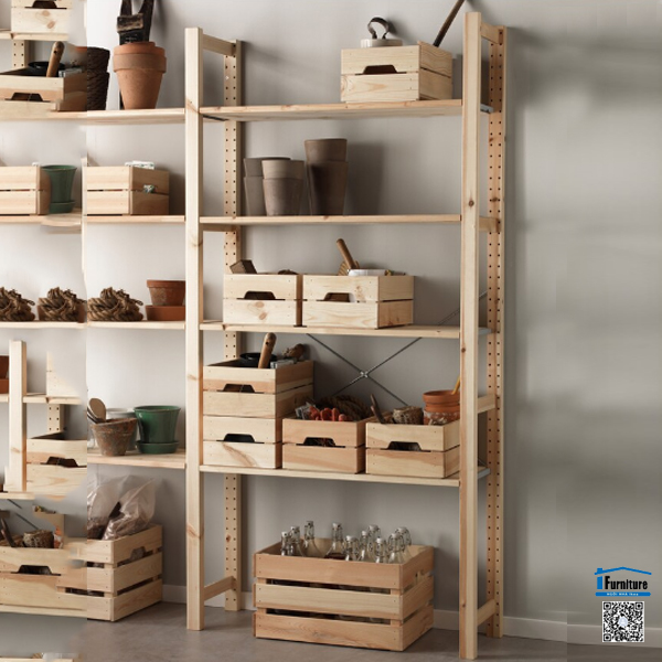 HỘP GỖ THÔNG LƯU TRỮ KNAGGLIG IKEA - (23x31x15 cm)