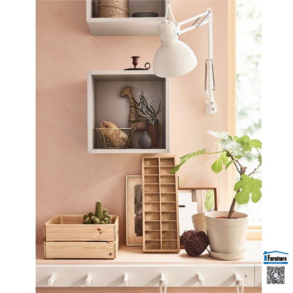 HỘP GỖ THÔNG LƯU TRỮ KNAGGLIG IKEA - (23x31x15 cm)