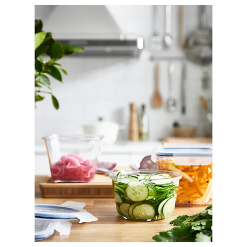 HỘP THỦY TINH TRÒN IKEA 365 CÓ NẮP 600 ml