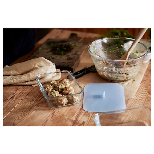 HỘP THỦY TINH NẮP SILICONE IKEA 365 - CHỮ NHẬT 1.0 L