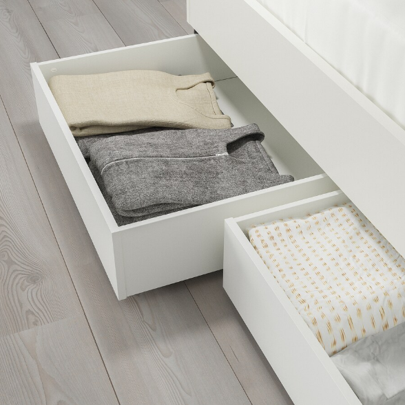 HỘP LƯU TRỮ DƯỚI GẦM GIƯỜNG BRUKSVARA IKEA - TRẮNG 63x62 cm