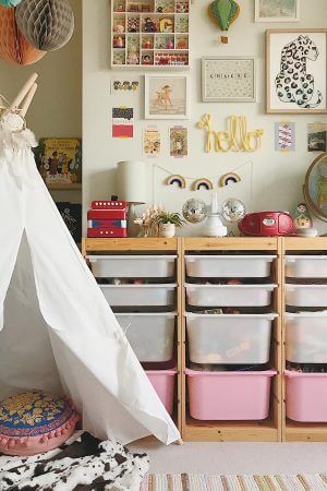 HỘP NHỰA ĐỰNG ĐỒ CHƠI TROFAST IKEA - HỒNG 42x30x23 cm