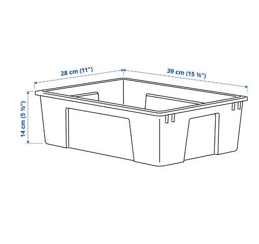 HỘP NHỰA SAMLA IKEA 39x28x14 cm / 11 L