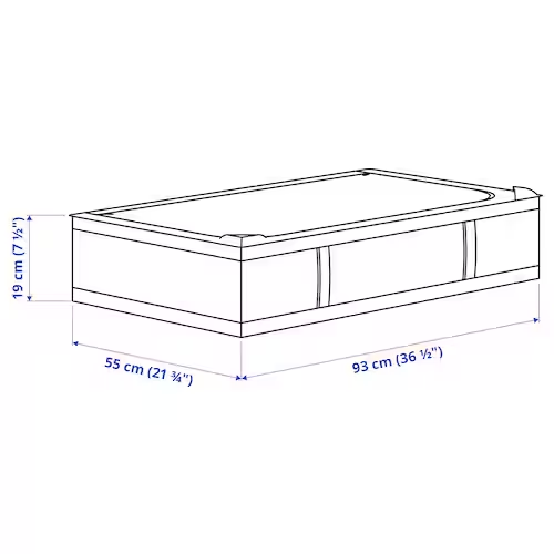 HỘP ĐỰNG ĐỒ CÓ KHÓA SKUBB IKEA - XÁM ĐEN 93x55x19 cm