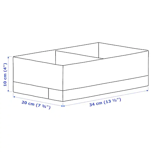 HỘP ĐỰNG ĐỒ STUK IKEA - TRẮNG 20x34x10 cm
