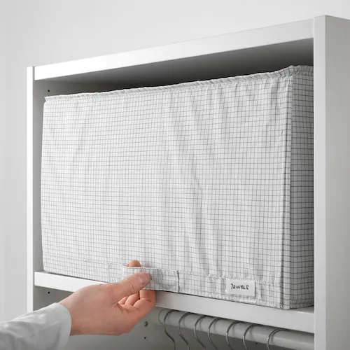 HỘP ĐỰNG ĐỒ STUK IKEA - KẺ XÁM 34x51x28 cm