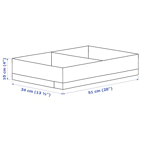 HỘP ĐỰNG ĐỒ STUK IKEA - TRẮNG 34x51x10 cm