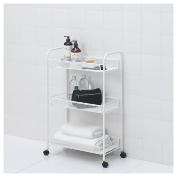 XE ĐẨY ĐỂ ĐỒ 3 TẦNG HORNAVAN IKEA - TRẮNG 26x48x77 cm