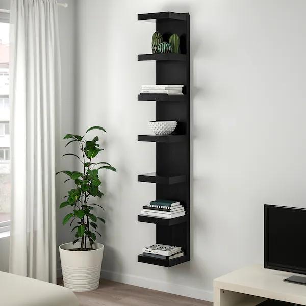 KỆ TREO TƯỜNG LACK - NÂU/ĐEN 30x28x190 cm