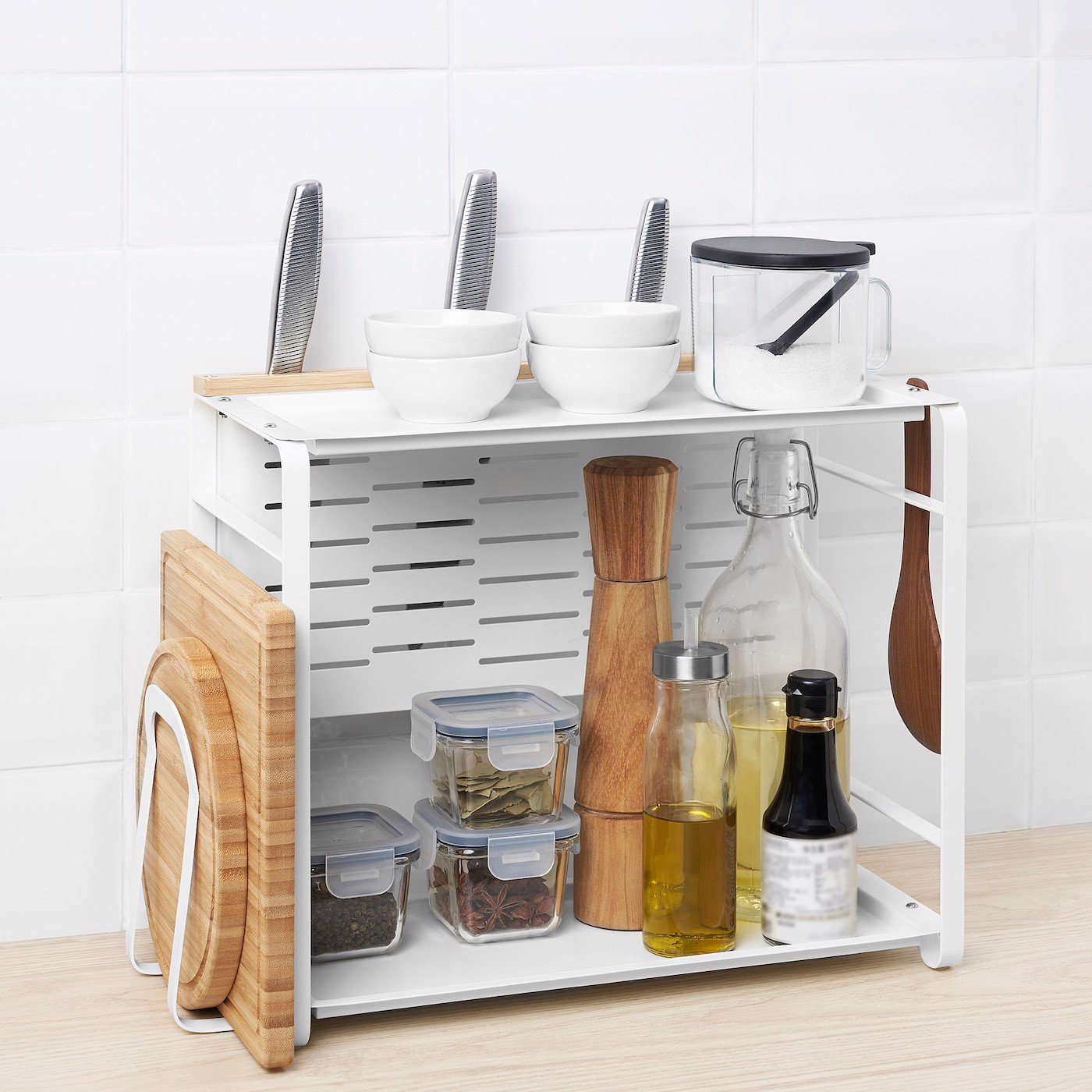 KỆ BẾP GIA VỊ 2 TẦNG AVSTEG IKEA - Trắng