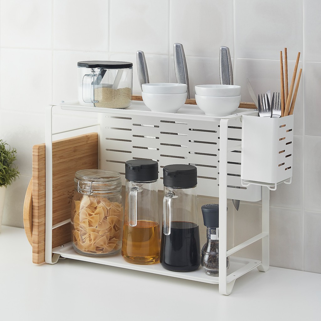 KỆ BẾP GIA VỊ 2 TẦNG AVSTEG IKEA - Trắng