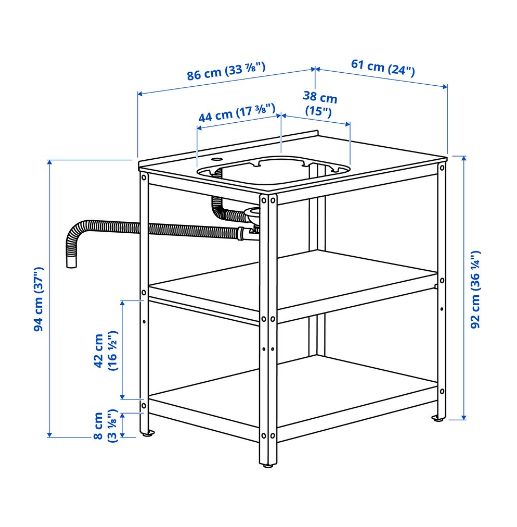 KỆ CHO BỒN RỬA NGOÀI TRỜI GRILLSKÄR IKEA 86x61 cm