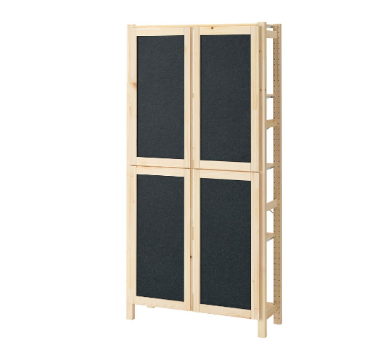 KỆ CÓ CỬA NỈ IVAR IKEA 89x30x179cm