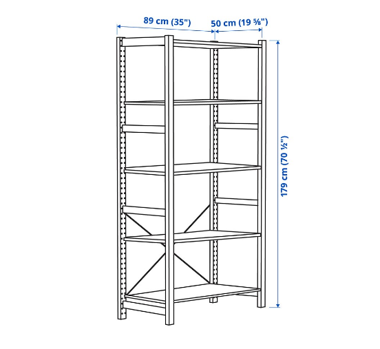 KỆ IVAR IKEA 89x50x179cm