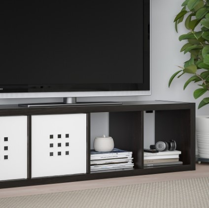 KỆ TIVI KẾT HỢP KỆ LƯU TRỮ KALLAX / LACK IKEA - NÂU ĐEN 189x39x147 cm